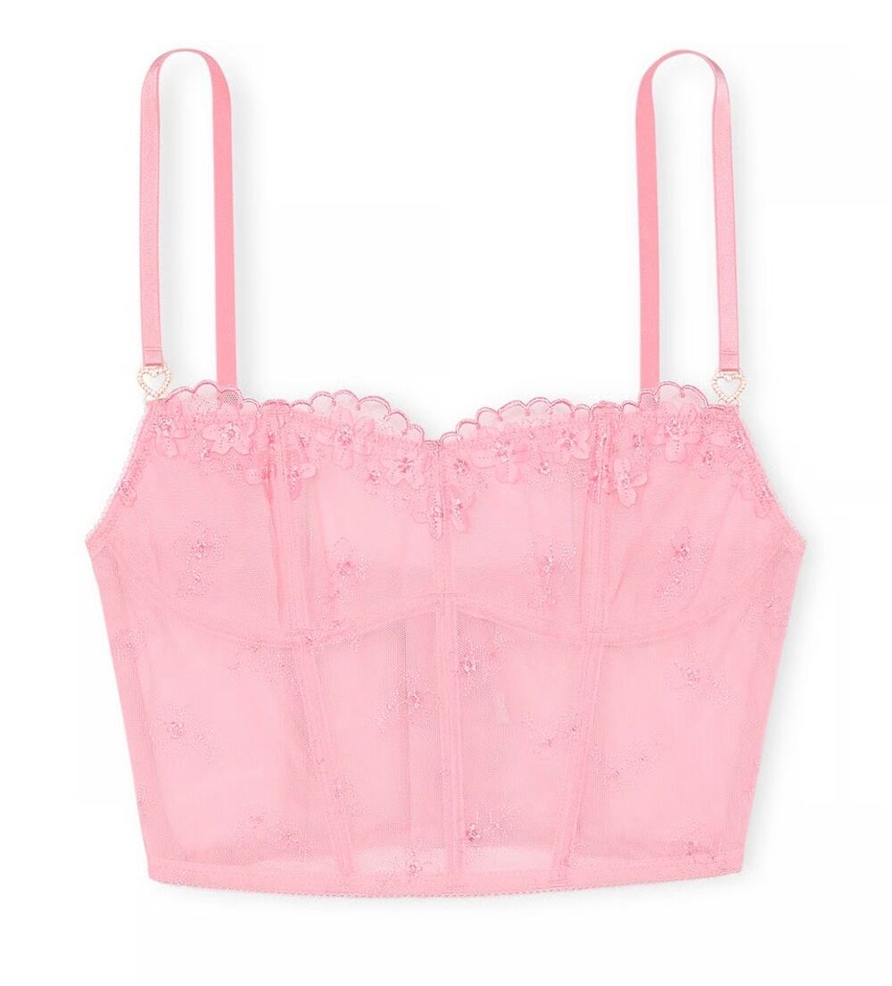 Victoria Secret Womens M-DD Unlined Pretty Petals Dream Angels Corset Top
